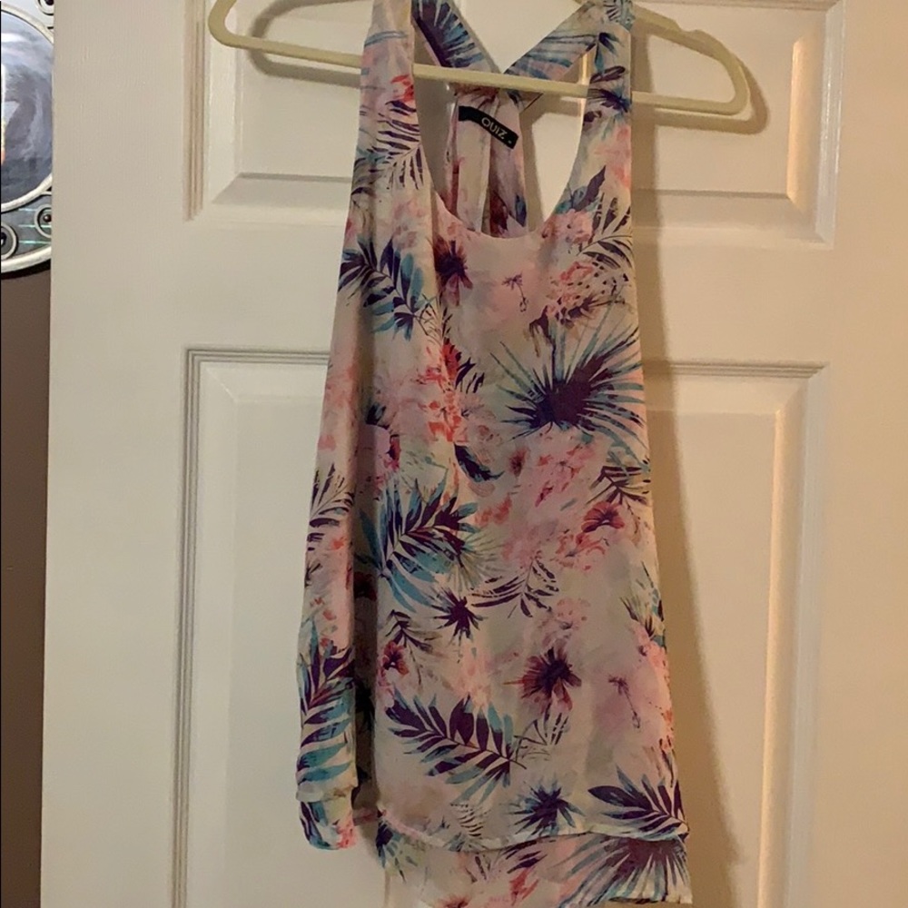 Pretty pink floral tank top